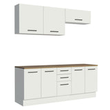 Madesa 4-Piece Garage and Utility Room Storage Cabinet Set 78 Inch with 33 Inch Base Cabinet and 31 Inch Slim Wall Cabinet Modular Storage Organization Unit - White Madesa