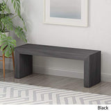 GDFStudio Farmhouse Acacia Wood Dining Bench, Black GDFStudio