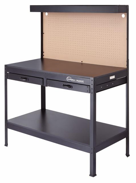 Simpli-Magic 48-Inch Workbench with Power Outlets and Light, Large Capacity 500LBS Evenly Distributed SIMPLI-MAGIC