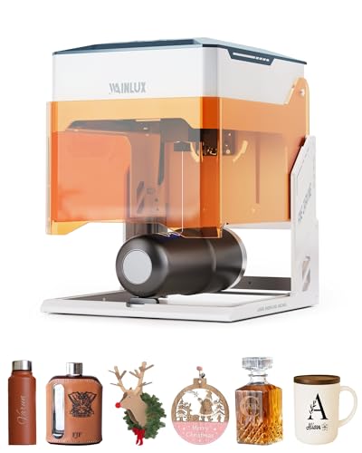WAINLUXPRO K10 Laser Engraving Machine,0.01mm Accuracy 3000mwLaser Engraver, 80 * 80 Engraving Area,WiFi Connection,DIY Tools for Wood, Leather, Laser Class1,Offline Engraving,Grabadora Láser