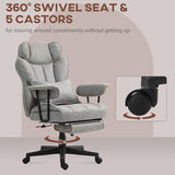 HOMCOM Executive Office Chair, 400LBS Big and Tall Office Chair with Foot Rest, Microfiber Computer Desk Chair with Lumbar Support, Reclining Function and Wide Seat, Gray HOMCOM