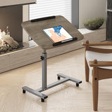 LINGMI Laptop Table Mobile Adjustable Height Portable Desk Notebook Swivel PC Computer Rolling Desk with Wheels, Laptop Stand for Couch Bedside Hospital Bed Table LINGMI