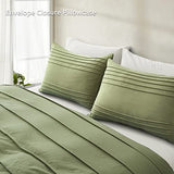 Oli Anderson Sage Green Duvet Cover Twin Size - Pleated Twin Duvet Cover, 2PCS Soft and Breathable Textured Bedding Set with Zipper Closure(Sage Green,68"x90") Oli Anderson