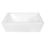 KINGSTON BRASS VTDE603122R 60-Inch Contemporary Alcove Acrylic Bathtub with Right Hand Drain and Overflow Holes, White Kingston Brass