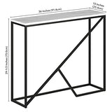 Henn&Hart 36" Wide Console Table with Faux Marble Top in Blackened Bronze, for Home, Living Room, Bedroom, Entertainment Room, Office Henn&Hart