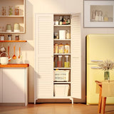 GangMei Metal Kitchen Pantry Cabinet with 2 Doors,Metal Pantry Cabinet with 5 Adjustable Shelves for Kitchen,Home,74.2" H × 31.5" W × 15.75" D,Required Assembly, White GangMei