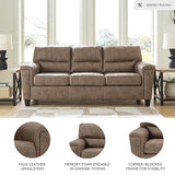 Signature Design by Ashley Navi Modern Queen Sofa Sleeper with Removable Cushions, Dark Brown Signature Design by Ashley