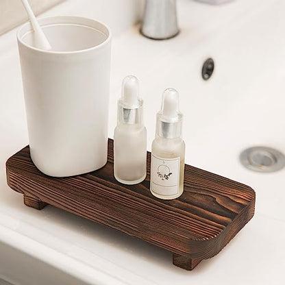 Wood Risers for Decor Display, Bathroom Counter Sink Decor, Dish Soap Tray Wood Tray for Kitchen Counter, Small Wooden Soap Stand, Wood Soap Pedestal, Soap Dispenser Stand Modern Farmhouse