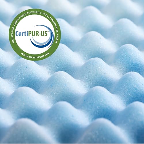 ZINUS 1.5 Inch Swirl Gel Cooling Memory Foam Mattress Topper, Smaller, More Convenient WonderBox Packaging, Cooling, Airflow Design, CertiPUR-US Certified, Twin Zinus