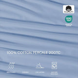 Lacoste 100% Cotton Percale 4-Piece Sheet Set – Cool, Crisp, Matte, and Durable, Oeko-Tex Certified – Solid, Allure Blue, Full Lacoste