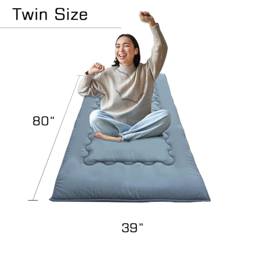 Japanese Floor Mattress Futon Mattress, 39” x 80" Sleeping Tatami Mat 2.5" Thicken Foldable Roll Up Shikibuton Pad Dormitory Pad Kids Floor Lounger Pillow Bed For Adult Kids, Grey, Twin Size FindPanda