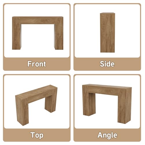 Wood Console Table for Entryway Living Room, 43-Inch Modern Sofa Table, Farmhouse Small Rectangular Accent Console with Wooden Double Base for Behind Couch Hallway Foyer Entrance, Light Oak Brown Epecoya
