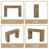 Wood Console Table for Entryway Living Room, 43-Inch Modern Sofa Table, Farmhouse Small Rectangular Accent Console with Wooden Double Base for Behind Couch Hallway Foyer Entrance, Light Oak Brown Epecoya