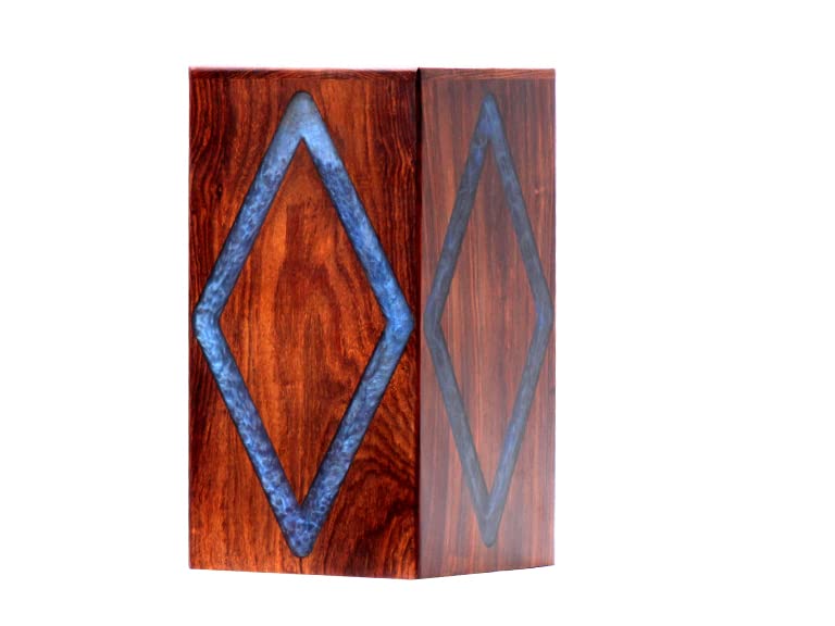 Wooden Urn box With Amazing Resin Design - Personalized Cremation Urn for Ashes - Handmade Urns for Human Ashes - Adult Large Cremation Urns - Merit wooden craft