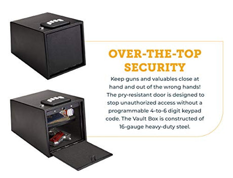 SnapSafe 2 Gun Keypad Vault - Keypad Handgun Vault Safe w/ 2 Compartments for Pistols and Valuables - 4-6 Keypad Entry w/Backup Keys - Black, Measures 12.7 (H) x 9 (W) x 8.8 (D) Inches - Item 75430 SnapSafe