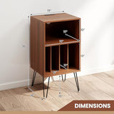 LOKO Record Player Stand with Charging Station, Turntable Stand with Vinyl Storage & USB Ports, Farmhouse Vinyl Record Storage Cabinet for Living Room, Bedroom, Music Room, Holds Up to 150 Albums LOKO