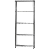 Shelving Inc. 10" d x 30" w x 54" h Chrome Wire Shelving with 5 Tier Shelves, Weight Capacity 800lbs Per Shelf SI