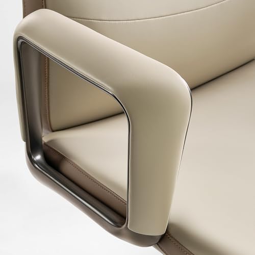 EUREKA ERGONOMIC Alto Leather Desk Chair, Silicone Leather Office Chair with Wheels, High Back Office Chair, Executive Office Chair Comfy for Home & Office, Off-White EUREKA ERGONOMIC