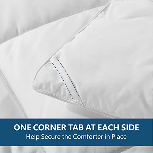 Cozynight Down Alternative Comforter-All Season Queen Comforters Duvet Insert with Corner Tabs-Lightweight Breathable Reversible White Comforter 90x90 inches Cozynight