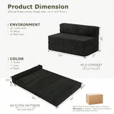 NLDD 5-in-1 Convertible Sofa Bed, Boneless Couch Loveseat Sleeper with Removable Cushions & Washable Cover, Futon Sofa Bed with Handle, Pull Out Couch for Small Spaces, Full Size, Black NLDD