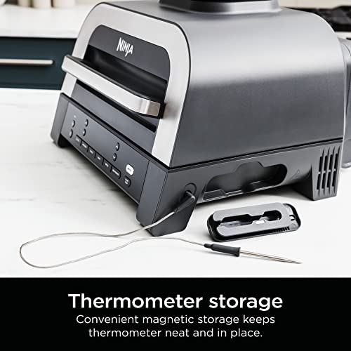 Ninja DG551 Foodi Smart XL 6-in-1 Indoor Grill with Air Fry, Roast, Bake, Broil, & Dehydrate, Foodi Smart Thermometer, 2nd Generation, Black/Silver Ninja