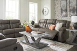 Signature Design by Ashley First Base Contemporary Faux Leather Manual Reclining Loveseat, Gray Signature Design by Ashley