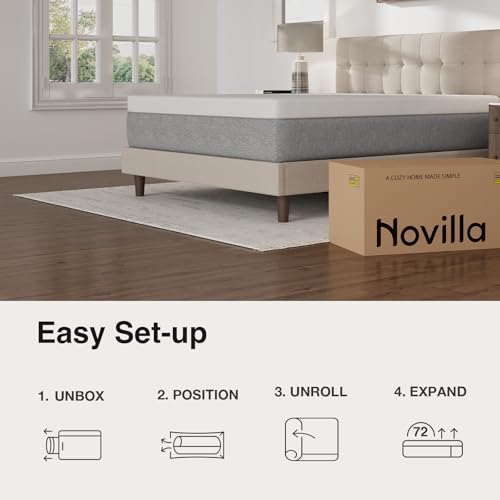 Novilla King Size Mattress 10 Inch, Gel King Memory Foam Mattress in a Box with Comfort Foam for Pressure Relief & Body Support & Cool Night Sleep, CertiPUR-US Certified Novilla