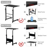 Karl home Side Table Mobile Standing Desk Adjustable Height Portable Laptop Table, TV Tray Computer Workstation Sofa Bed Teble for Home Office, Desktop 23.62" L x 15.75" W, Black Karl home