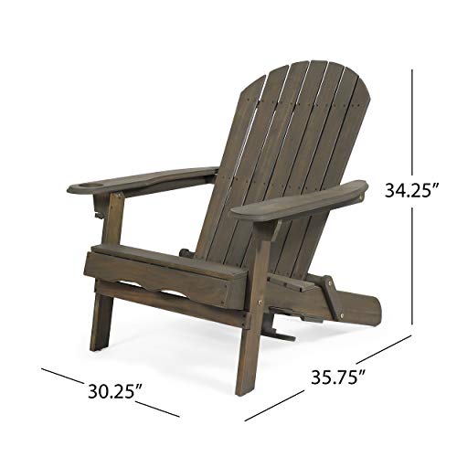 Christopher Knight Home Cheryl Outdoor Acacia Wood Folding Adirondack Chair, Gray Christopher Knight Home