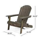 Christopher Knight Home Cheryl Outdoor Acacia Wood Folding Adirondack Chair, Gray Christopher Knight Home