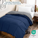 Bare Home Comforter - Twin/Twin Extra Long - Reversible Colors - Goose Down Alternative - Ultra-Soft - Premium 1800 Series - All Season Warmth - Bedding Comforter (Twin/Twin XL, Dark Blue/Grey) Bare Home