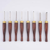 Woodworking HSS Wood Turning Tools Lathe Chisel Set of 8 pcs Mini with Wooden Box, Ideal for Pen Turning and Small Projects Urbansential