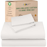 California Design Den Sheets Queen Size Bed Set - Soft 100% Organic Sheets with Deep Pockets, Crisp Percale, Breathable and Durable Bedding Set - True Ivory California Design Den