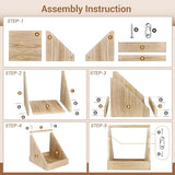 Chewoof 3 Pack Nesting Boxes for Chickens, Wood Chicken Coop Nesting Box, Duck Nesting Box Chicken Nesting Boxes for Laying Eggs, Chicken Box, Chicken Coop Accessories Nesting Box Chewoof