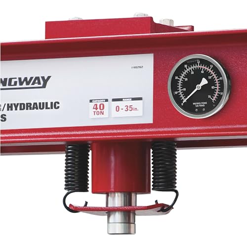 Strongway 40-Ton Pneumatic Shop Press with Gauge and Winch - WoodArtSupply