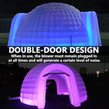 SAYOK Portable Inflatable Igloo Dome with Air Blower (White, Two Doors, 16.4ft) Event Structure Night Club Party Tent for Wedding Promotion Trade Show SAYOK