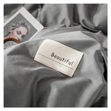 YUSIWOAL Fashion Duvet Cover Sets Cotton Gray Quilt Cover Single Double Queen Bedding Sets 4pcs Pillowcase Boys Solid Comforter Cover Sets,Summer Duvet Cover sets(Queen) YUSIWOAL
