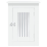 vidaXL Dog Crate Furniture-Indoor Puppy Kennel/End Table, White, Engineered Wood & Steel, 17.7"x24.4"x23.2" vidaXL