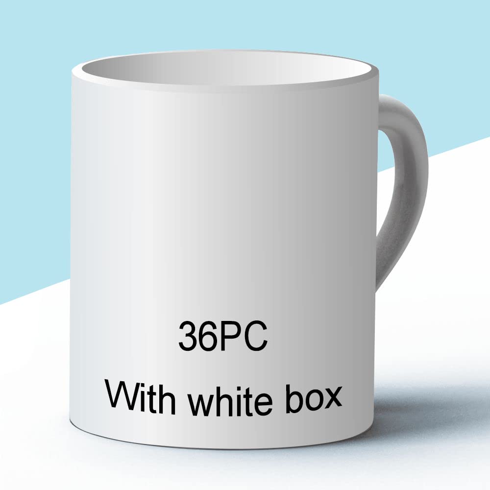 MYSUB Sublimation Mugs, Cups 11oz Sublimation Ceramic Blank Coffee Mugs,White Cups, Sulimation Blanks, Blank White Mugs-36 pack bulk bundle (36pc White)