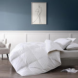 Hotel Grand Luxury White Down Comforter Twin Size, 600 Fill Power All Season Down Duvet Insert Twin, 500 Thread Count 100% Cotton Hotel Bedding Comforters with Stripe Pattern, Made in USA 68x90 Inch Hotel Grand