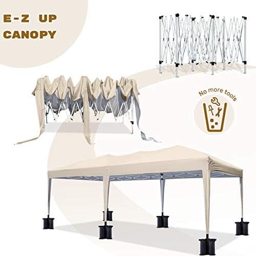 Quictent 10x20 ft Ez Pop up Canopy Tent Instant Shelter Party Tent Outdoor Event Gazebo Waterproof with 6 Sand Bags