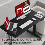 SANODESK Electric Standing Desk 55 x 28 Inches Whole-Piece Desktop Height Adjustable Stand Up Desk w/6-Button Controller Ergonomic Computer Desk for Home Office, Black Frame + Black Tabletop SANODESK