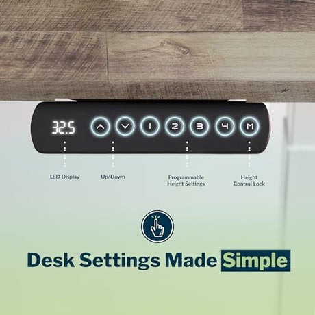 Vari ComfortEdge 80x80 L-Shape Electric Standing Desk – Height Adjustable Sit-Stand VariDesk for Corner Office with Reversible Left/Right Design + Reclaimed Wood Top/Slate Legs (Ships in 4 Boxes) Vari