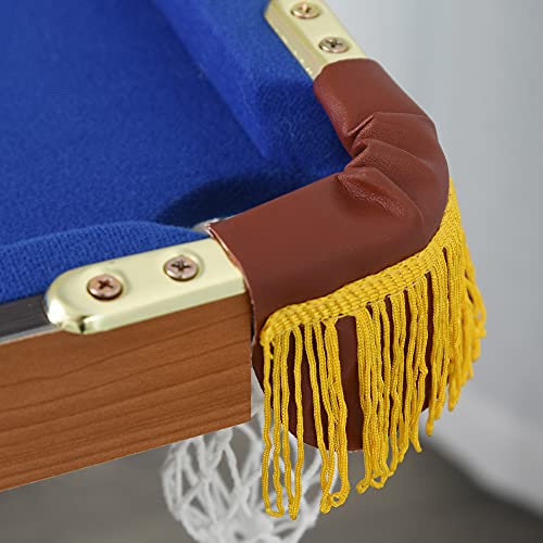 Soozier 55" Portable Folding Billiards Table Game Pool Table for Whole Family Number Use with Cues, Ball, Rack, Chalk, Blue Soozier