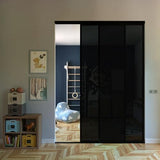Doors55 Glass Room Divider and Sliding Glass Closet Doors - Smoked Frosted Partition Wall - Clear, Smoked and Frosted Glass Sliding Doors Options (Smoked Glass, 60x80) Doors55