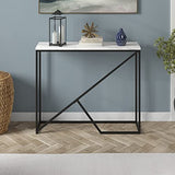 Henn&Hart 36" Wide Console Table with Faux Marble Top in Blackened Bronze, for Home, Living Room, Bedroom, Entertainment Room, Office Henn&Hart
