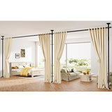 SUNALLY Room Divider Curtain Rod, No Drilling 4-10ft(H) 28-140inch(W) Adjustable Privacy Wall Divider for Room Separation, Heavy Duty Temporary Partition Space Separator Tension Rods, Black SUNALLY
