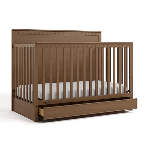 Graco Sasha 5-in-1 Convertible Crib with Storage Drawer (Hazelnut) – GREENGUARD Gold Certified Baby Crib Crafted from Wood, Converts to Toddler Bed, Daybed, and Full-Size Bed - WoodArtSupply