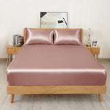 NSGZ 2 Pcs Satin Fitted Sheet and Pillowcase Set, Twin Silky Bottom Bedsheet Fit up to 15 Inch Deep Pocket Mattress, Champagne Soft Satin Bedding Includes 1 Fitted Sheet and 1 Pillowcases NSGZ