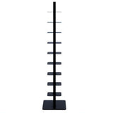 WDHUSza 9-Tier Metal Spine Bookshelf – Vertical Book Tower, Slim Ladder Shelf for Corners, Space-Saving Bookcase and Multipurpose Storage Rack for Home Office (Black) WDHUSza